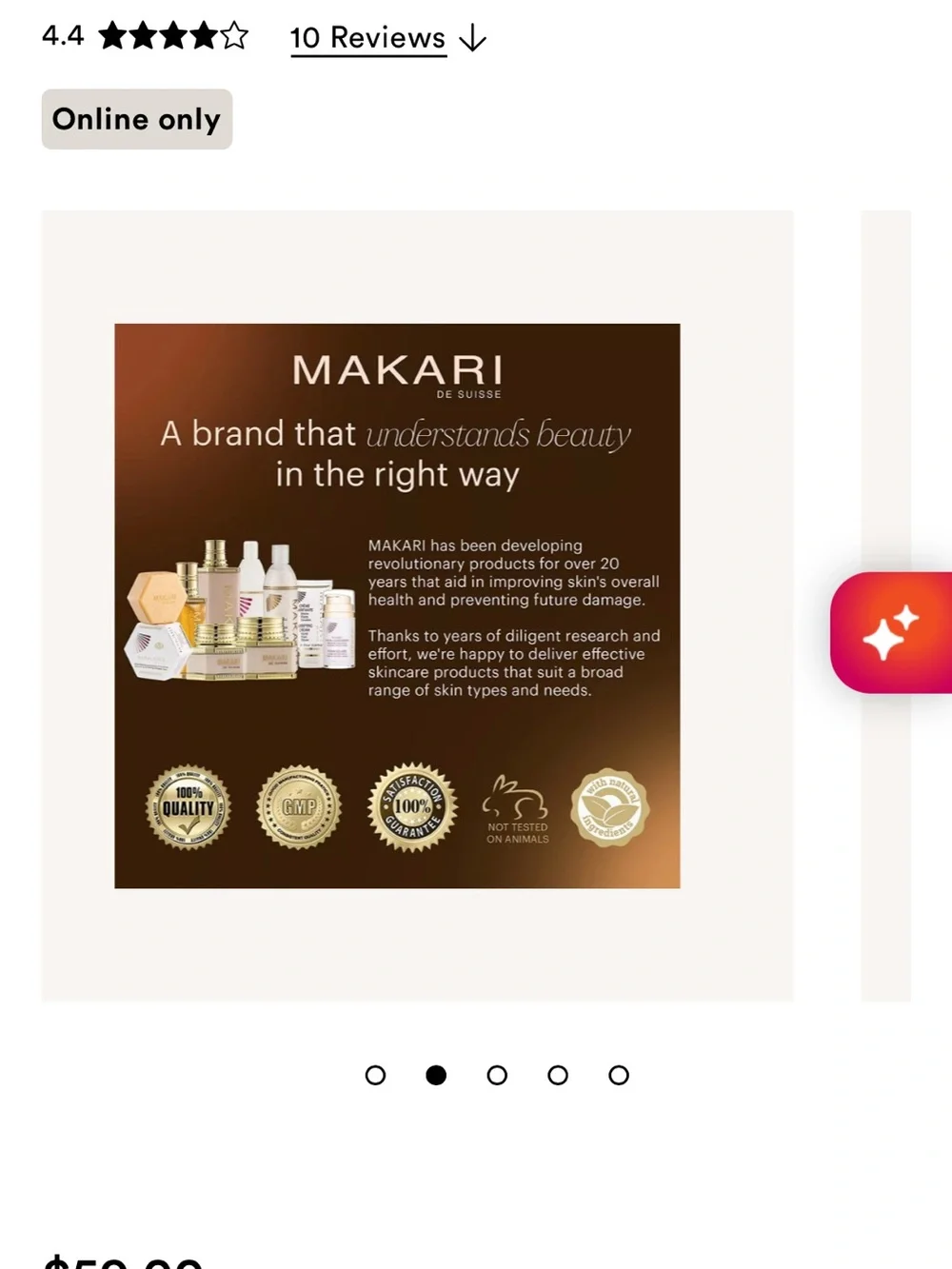 MAKARI DE SUISSE Radiant Body Brightening Beauty Milk Premium Plus Cream 4.75oz